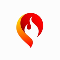 Canvas Print - fire vector illustration, letter P logo design