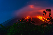 Arenal Volcano Costa Rica Erupting