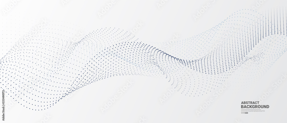 Grey white abstract background with flowing particles. Digital future technology concept. vector illustration.	
 - obrazy, fototapety, plakaty 