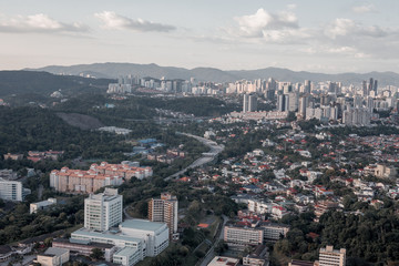 Top view of Kuala Lumpur at evening. Kuala Lumpur is the most beautiful urban place in Malaysia.