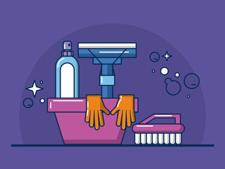 Sticker - housekeeping tools and products icons