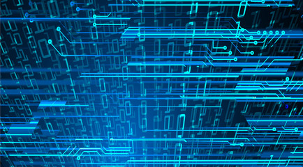 Blue cyber circuit future technology concept background