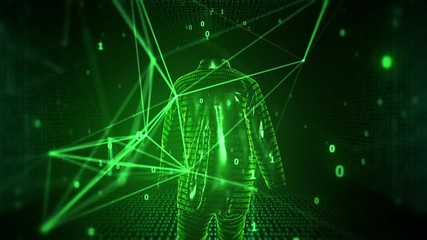 Poster - Invisible Internet User Walks on Digital Cyber Space with Network Lines and Binary Codes using VPN