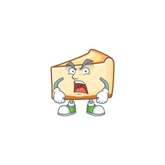 Sticker - Cheese cake cartoon character design with mad face