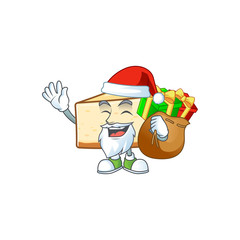 Sticker - Santa cheese cake Cartoon character design with sacks of gifts