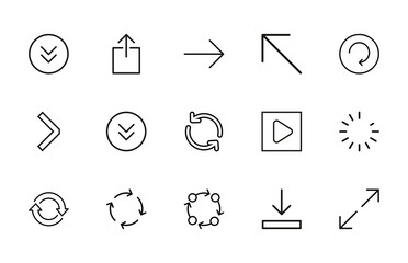 Poster - Simple set of arrow icons in trendy line style.