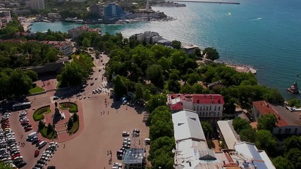 Canvas Print - Sevastopol, Crimea. Aerial view of the city landscape with attractions.