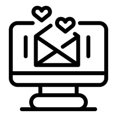 Poster - Love mail letter icon. Outline love mail letter vector icon for web design isolated on white background