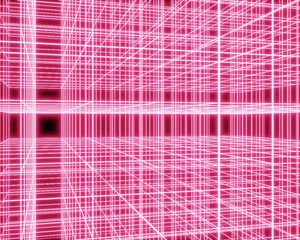 Poster - Abstract Cyber Cube Mesh with Glowing Vertices Design. Cyberspace backdrop. Abstract Technology Background. 3d Illustration.