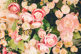 Fototapeta Kwiaty - pink and white roses texture