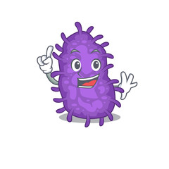 Wall Mural - Bacteria bacilli mascot character design with one finger gesture