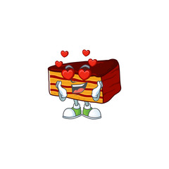 Sticker - Charming dobos torte cartoon character with a falling in love face