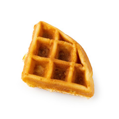 Wall Mural - Freshly baked waffles isolated over white background.