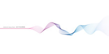 Vector Wave Lines Flowing Dynamic Colorful Blue Pink Isolated On White Background For Concept Of AI Technology, Digital, Communication, Science, Music