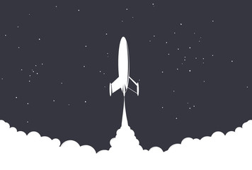 Wall Mural - rocket is take off to space