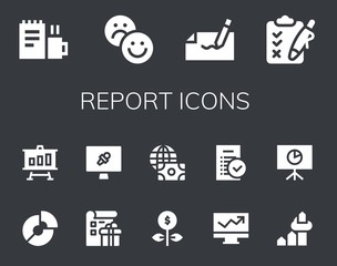 Canvas Print - Modern Simple Set of report Vector filled Icons