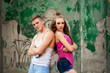 © Alla - girl and guy dancers perform a passionate dance together outdoors in nature