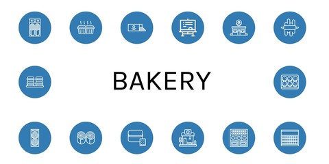 Wall Mural - bakery icon set