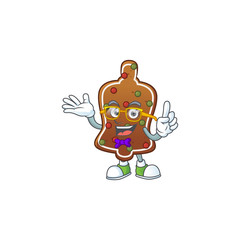 Wall Mural - Cartoon character design of Geek gingerbread bell wearing weird glasses