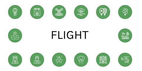 Wall Mural - Set of flight icons