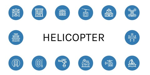 Wall Mural - Set of helicopter icons