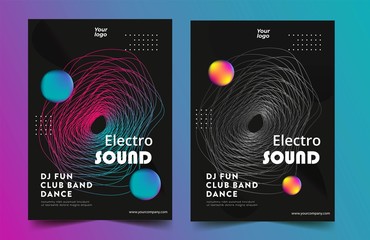 Dance Club Night Party Flyer Brochure Layout Template. Club Party Banner design. Vector illustration - Vector