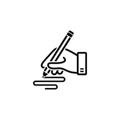 Canvas Print - Vector icon hand holds a pencil.