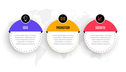 Wall Mural - three steps modern infographic for business workflow
