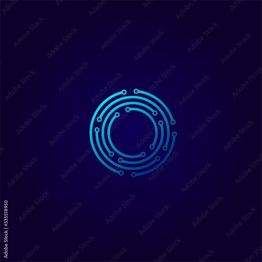 Vector Letter O logo design concept, Technology and digital abstract ...