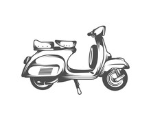 Italian Scooter From Italy Icon In Black Style Isolated On White Background. Italy Country Symbol Stock Vector Illustration.