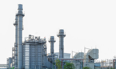 Power plant station building isolated on white background