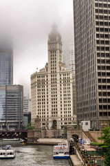 Sticker - Skyscrapers of Chicago in the fog