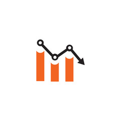 Poster - Down trend chart icon logo design