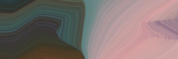 Poster - abstract dynamic curved lines artistic banner with rosy brown, dark slate gray and light slate gray colors