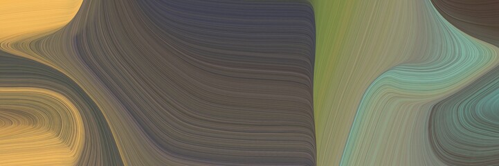 Poster - abstract dynamic curved lines moving banner design with dim gray, sandy brown and gray gray colors. elegant curved lines with fluid flowing waves and curves