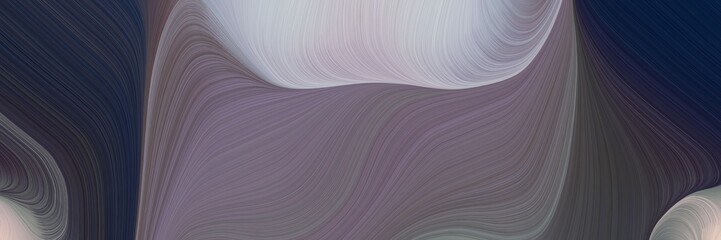 Aufkleber - abstract dynamic curved lines colorful designed horizontal header with dim gray, silver and very dark blue colors. elegant curved lines with fluid flowing waves and curves
