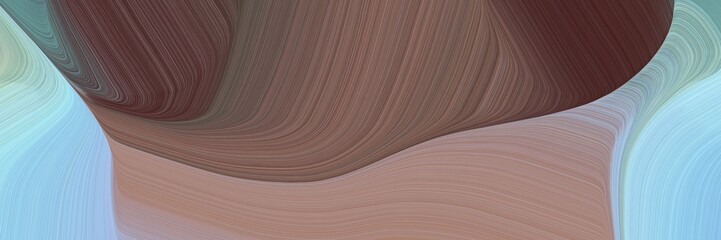 Poster - abstract dynamic curved lines dynamic horizontal header with pastel brown, light blue and dark gray colors