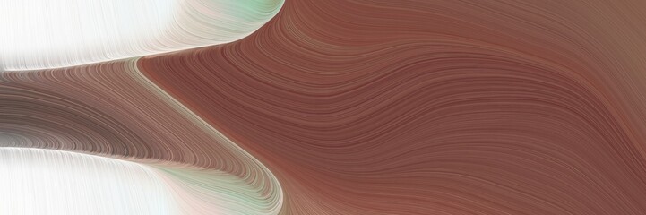 Poster - abstract dynamic curved lines dynamic horizontal banner with pastel brown, beige and dark gray colors
