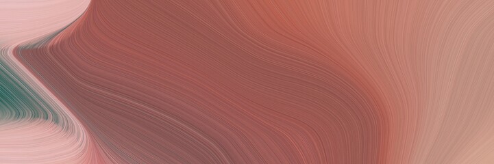 Poster - abstract dynamic curved lines flowing banner design with pastel brown, baby pink and rosy brown colors