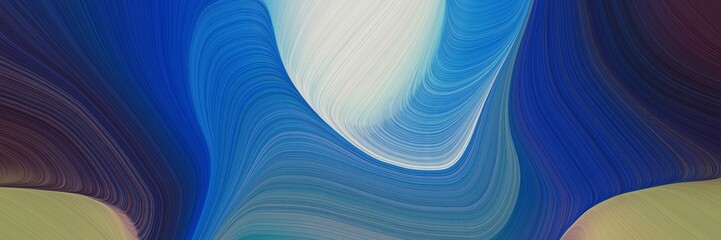 Poster - abstract dynamic curved lines moving banner with dark slate blue, ash gray and midnight blue colors