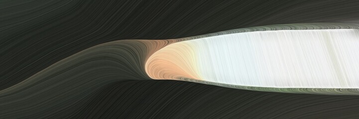 Poster - abstract dynamic curved lines flowing horizontal header with antique white, very dark blue and dim gray colors. elegant curved lines with fluid flowing waves and curves