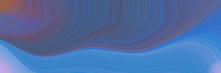 Poster - abstract dynamic curved lines artistic banner design with steel blue, dim gray and old mauve colors. elegant curved lines with fluid flowing waves and curves