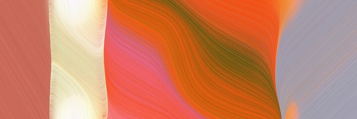 Poster - abstract dynamic curved lines flowing banner design with coffee, pastel gray and dark gray colors. elegant curved lines with fluid flowing waves and curves