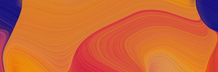 Poster - abstract dynamic curved lines artistic header design with bronze, midnight blue and crimson colors. elegant curved lines with fluid flowing waves and curves