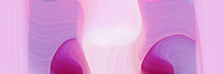 Poster - abstract dynamic curved lines moving designed horizontal banner with thistle, plum and medium violet red colors