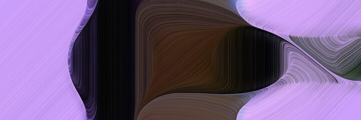 Poster - abstract dynamic curved lines decorative banner with very dark pink, plum and medium purple colors