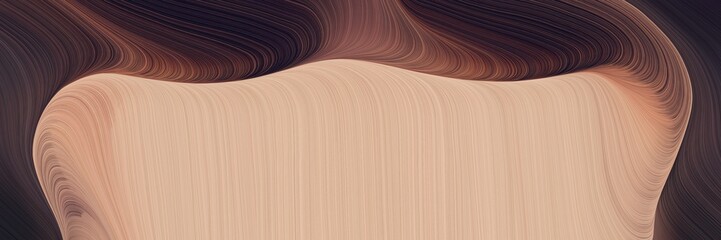 Aufkleber - abstract dynamic curved lines colorful designed horizontal banner with very dark blue, tan and old mauve colors