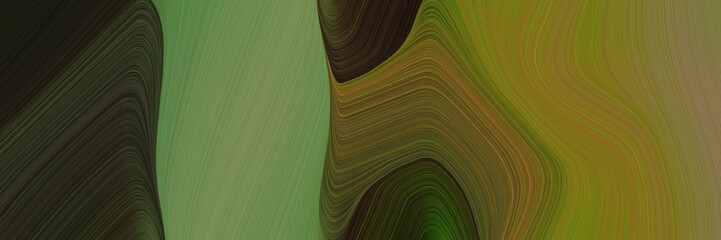Poster - abstract dynamic curved lines modern header design with olive drab, very dark green and dark olive green colors