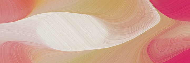 Poster - abstract dynamic curved lines decorative horizontal header with rosy brown, tan and light gray colors. elegant curved lines with fluid flowing waves and curves