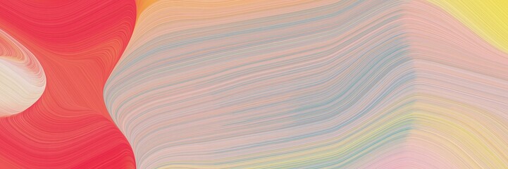 Poster - abstract dynamic curved lines moving designed horizontal banner with silver, tan and indian red colors